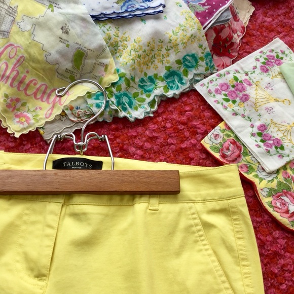 Talbots🐥Yellow Capri NWOT ANKLESLIT FLAT PKT Sz 4 P - Picture 5 of 13